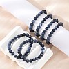 Natural Sodalite Round Beaded Stretch Bracelets BJEW-F203-05-3
