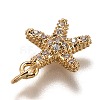 Brass Micro Pave Clear Cubic Zirconia Charms ZIRC-B002-64G-3
