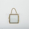 Mini Brass Wall Hanging Photo Frame for Pressed Flower with Chain ODIS-H002-05G-08-1