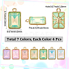 28Pcs 7 Colors Alloy Glass Pendants FIND-SC0015-31G-2