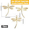 10Pcs Brass Micro Pave Clear Cubic Zirconia Pendants KK-BBC0021-86-2