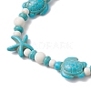 Starfish & Turtle Synthetic Turquoise Beads Stretch Bracelets for Women BJEW-JB11921-01-3
