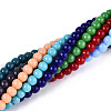 Opaque Solid Color Glass Beads Strands GLAA-N058-6mm-A01-2