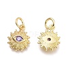 Brass Micro Pave Cubic Zirconia Pendants KK-P187-16E-G-2