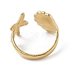 Ion Plating(IP) 304 Stainless Steel Shell with Starfish Open Cuff Ring for Women RJEW-C046-03G-3