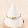 Duo Tone Brass Chain Knot 2-Strand Bracelets for Women KK-CBA68DA-17A-GP-1