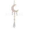 Alloy Cable Chains Moon Pendant Decorations HJEW-JM01841-02-1