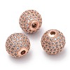 Brass Cubic Zirconia Beads ZIRC-F001-15RG-1