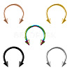 5Pcs 316L Surgical Stainless Steel Spike Circular/Horseshoe Barbell Nose Rings WG9532E-03-2