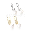 Shell Pearl Dangle Earrings EJEW-G263-11-1