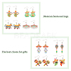 ANATTASOUL 8 Pairs 8 Styles Cactus & Avocado & Horse Acrylic Dangle Earrings EJEW-AN0001-38-3