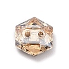 2-Hole Hexagon Glass Rhinestone Buttons BUTT-D001-D-4