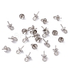 304 Stainless Steel Cup Pearl Peg Bails Pin Pendants STAS-E030-4-2