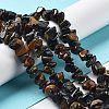 Natural Tiger Eye Chip Beads Strands G-M205-03A-4