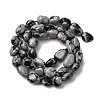 Natural Snowflake Obsidian Beads Strands G-K395-A04-02-3