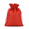 Polyester Imitation Burlap Packing Pouches Drawstring Bags ABAG-R004-18x13cm-01-2