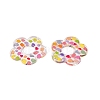 Flower Theme Printed Acrylic Pendants OACR-T028-06H-1