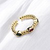 Brass Micro Pave Cubic Zirconia Cuff Rings RJEW-M066-01G-3