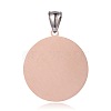Flat Round with Fire Pattern 316 Stainless Steel Pendants STAS-J019-56D-2
