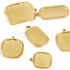 6Pcs 6 Styles 304 Stainless Steel Pendant Cabochon Settings STAS-TA0005-71G-2