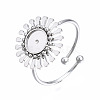 Non-Tarnish 304 Stainless Steel Open Cuff Finger Ring Cabochon Settings LS-STAS-T060-14P-3