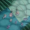 16Pcs 8 Style Plated Alloy Pendants FIND-CA0005-90-4