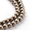 Non-magnetic Synthetic Hematite Beads Strands X-G-A140-17-3mm-1