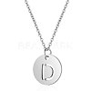 201 Stainless Steel Initial Pendants Necklaces NJEW-S069-TN507-D-1