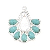 Bohemian Style 304 Stainless Steel with Dyed Synthetic Turquoise Pendants STAS-G381-01S-1
