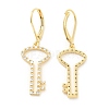 Brass Micro Pave Clear Cubic Zirconia Dangle Leverback Earrings for Women KK-B062-03G-2
