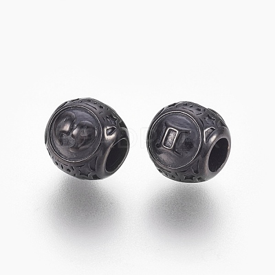 316 Surgical Stainless Steel European Beads STAS-F195-128B-12-1