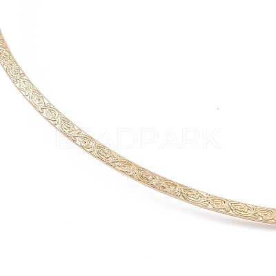 PVD Vacuum Plating 304 Stainless Steel Floral Textured Wire Necklace Making STAS-B036-05G-1