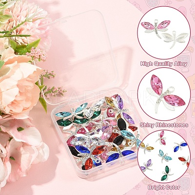 20Pcs 10 Colors Alloy Rhinestones Charms FIND-YW0010-95-1
