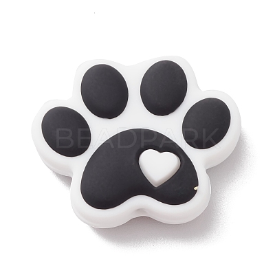 Dog Paw Print Food Grade Eco-Friendly Silicone Beads SIL-K002-01B-1