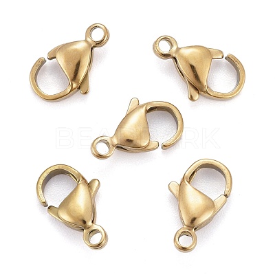 Ion Plating(IP) 304 Stainless Steel Lobster Claw Clasps X-STAS-H353-D-02G-1