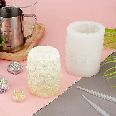 Column with Round DIY Candle Silicone Molds DIY-WH0265-61-1