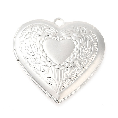 Rack Plating Brass Locket Pendants KK-M263-02A-S-1