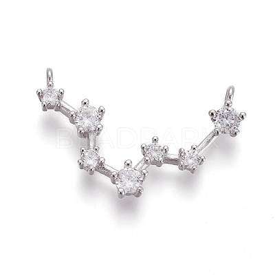 Brass Micro Pave Cubic Zirconia Pendants ZIRC-F099-20P-09-1