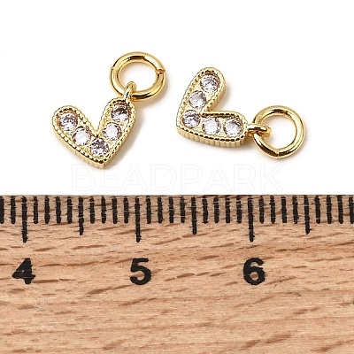 Brass Micro Pave Cubic Zirconia Charms ZIRC-F111-08G-09-1