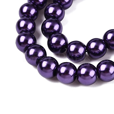 Baking Paint Pearlized Glass Pearl Round Bead Strands HY-Q003-4mm-20-1