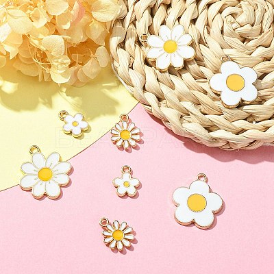8Pcs 4 Styles Alloy Enamel Charms ENAM-YW0003-11-1