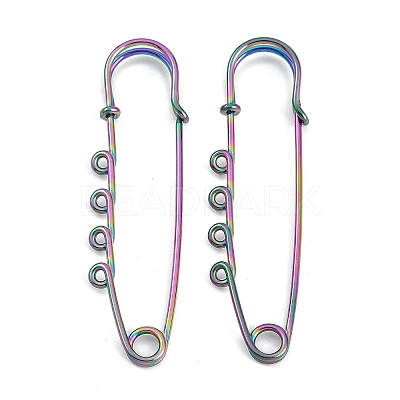 Ion Plating(IP) 304 Stainless Steel Safety Pins Brooch Findings STAS-K252-05B-RC-1