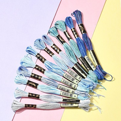 12 Skeins 12 Colors 6-Ply Polyester Embroidery Floss OCOR-FS0001-01A-01-1