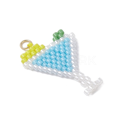 Glass Seed Beaded Pendants PALLOY-MZ00913-04-1