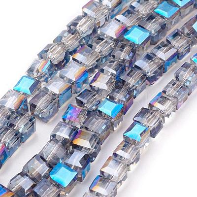 Electroplate Glass Beads Strands EGLA-D018-4x4mm-16-1