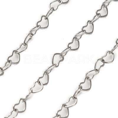 304 Stainless Steel Heart Link Chains CHS-A016-34A-P01-1