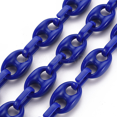 Handmade Opaque Acrylic Link Chains CHAC-ZX0001-01B-1