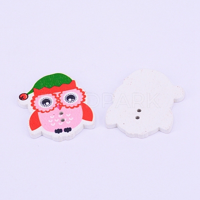 Holiday Buttons WOOD-WH0104-13-1