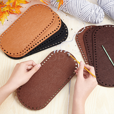 8Pcs 4 Colors Oval Felt Fabric DIY-PH0009-23-1