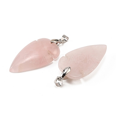 Natural Rose Quartz Pendants G-H359-04P-04-1